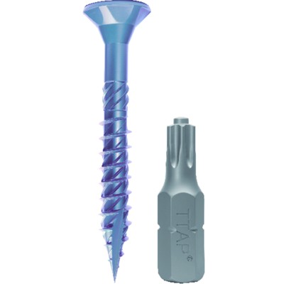 Senkkopfschraube 6,0x200 TG zn blau mit Reibschaft von E-jet