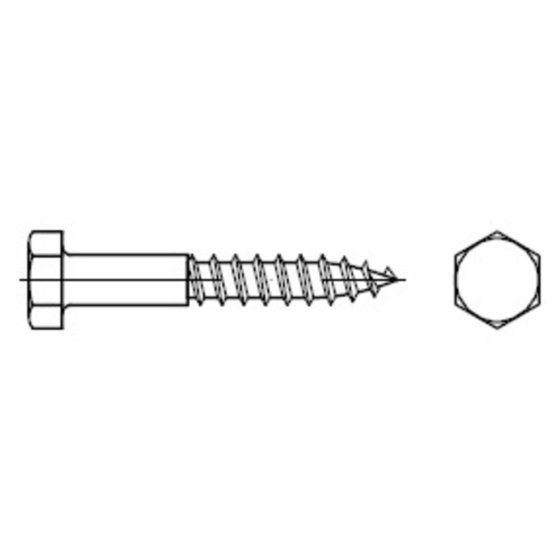 E-NORMpro - Sechskant-Holzschraube DIN 571 Stahl galv.verzinkt 16x260 von E-normpro