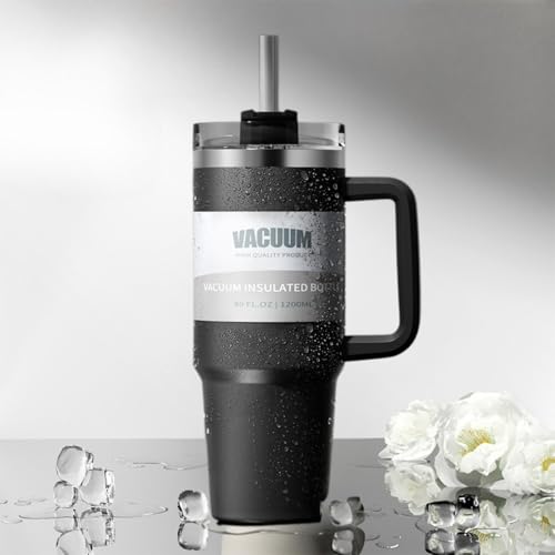 E&C Life Trinkflasche mit Strohhalm – 1.4L Thermobecher & Thermosflasche für Auto, Tragbare Autobecher Thermo Tumbler,BPA-frei, perfekt für heiße und kalte Getränke E&C Life Trinkflasche mit Strohhalm – 1.4L Thermobecher & Thermosflasche für Auto, Tragbare Autobecher Thermo Tumbler,BPA-frei, perfekt für heiße und kalte Getränke von E&C Life