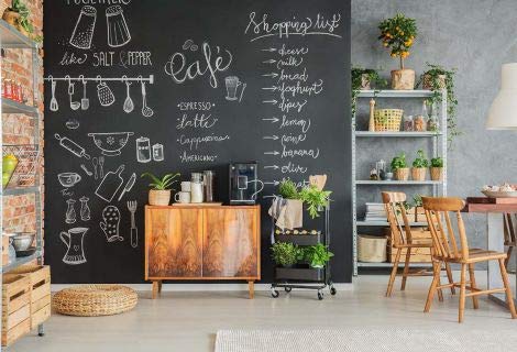 Tafelfolie selbstklebend schwarz | Für echte Kreide & Kreidestifte | verschiedene Größen | Kreidetafel | Wandfolie | Inneneinrichtung DIY Deko Schreibtafel Maltafel (100x100cm) von E&R