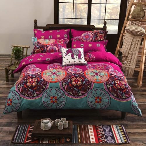 E-yimeng Bettwäscåhe 220x240 Bohemian Spannbettlaken 220x240cm Bettwäsche-Sets Boho Mandala Bettbezug mit 2 Kissenbezüge 80x80 cm und Verdecktem Reißverschluss Kuschelig Weich E-yimeng Bettwäscåhe 220x240 Bohemian Spannbettlaken 220x240cm Bettwäsche-Sets Boho Mandala Bettbezug mit 2 Kissenbezüge 80x80 cm und Verdecktem Reißverschluss Kuschelig Weich von E-yimeng