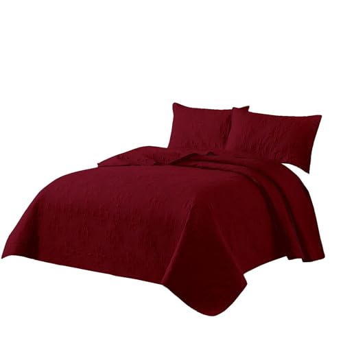 E-yimeng Tagesdecke 220x240 Sofa überzug Vielseitige Wohndecke als Bettüberwurf oder Sofaüberwurf Zweiseitig Steppdecke Leichte Weiche Gesteppte Decke Burgunde (ohne Kissenbezug) von E-yimeng