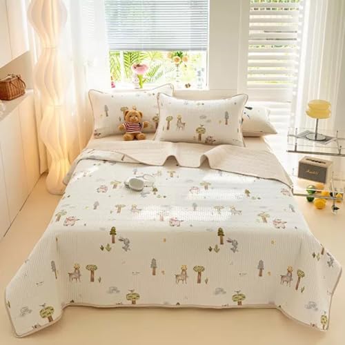 E-yimeng Tagesdecke 90x200 Sofa überzug Vielseitige Wohndecke als Bettüberwurf oder Sofaüberwurf Zweiseitig Steppdecke Leichte Weiche Gesteppte Decke Wald (ohne Kissenbezug) von E-yimeng