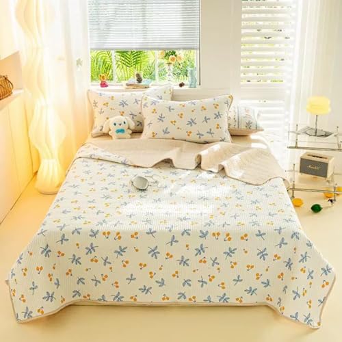 E-yimeng Tagesdecke 90x200 Sofa überzug Vielseitige Wohndecke als Bettüberwurf oder Sofaüberwurf Zweiseitig Steppdecke Leichte Weiche Gesteppte Decke Weiß Rosa Blau (ohne Kissenbezug) von E-yimeng