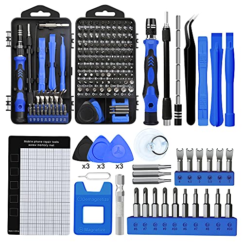 138 in 1 Schraubendreher Set Feinmechanik Mini Feinmechaniker Satz Magnetisch Upgrade Version Präzisions Elektronik Reparatur Set für iPhone Laptop Spielzeug Uhren Kamera Brillen von E·Durable