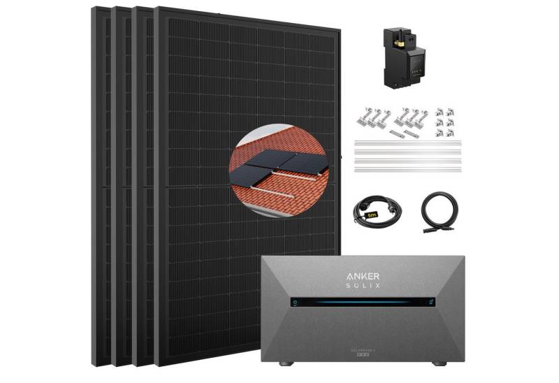 SolarMars Balkonkraftwerk mit Speicher 2000w( 500*4)  mit Anker Solix Solarbank 2 E1600 Pro, 0% MwSt von SolarMars