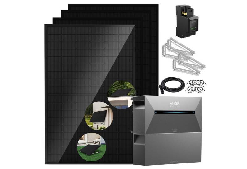 SolarMars Balkonkraftwerk mit Speicher 2000w( 500*4)  mit Anker Solix Solarbank 2 E1600 Pro, 0% MwSt von SolarMars