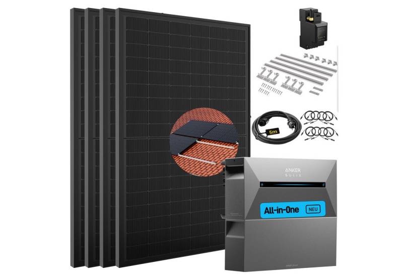 SolarMars Balkonkraftwerk mit Speicher 2000w( 500*4)  mit Anker Solix Solarbank 2 E1600 Pro, 0% MwSt von SolarMars