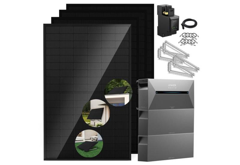 SolarMars Balkonkraftwerk mit Speicher 2000w( 500*4)  mit Anker Solix Solarbank 2 E1600 Pro, 0% MwSt von SolarMars