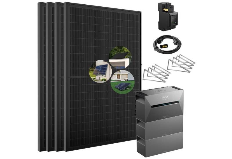 E.For.U Solaranlage 2000W Balkonkraftwerk mit Speicher Anker Solix Solarbank 3 E2700 Pro, (mit optionaler BP2700 Erweiterungsakku), mit intelligenter KI zur dynamischen Überwachung des Stromverbrauchs von E.For.U