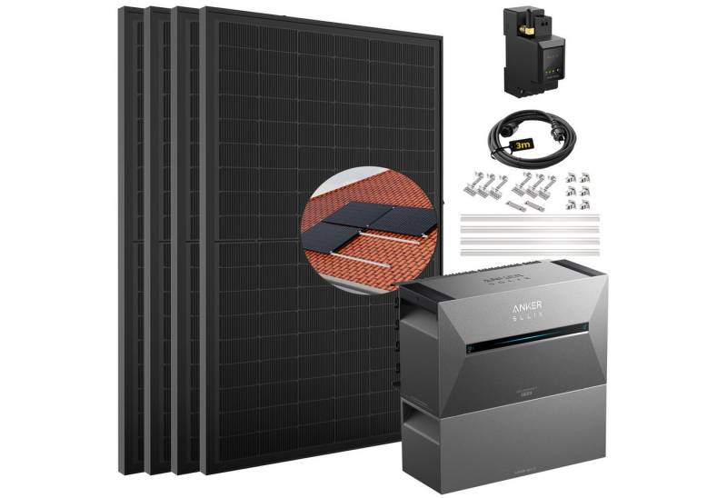 E.For.U Solaranlage 2000W Balkonkraftwerk mit Speicher Anker Solix Solarbank 3 E2700 Pro, (mit optionaler BP2700 Erweiterungsakku), mit intelligenter KI zur dynamischen Überwachung des Stromverbrauchs von E.For.U
