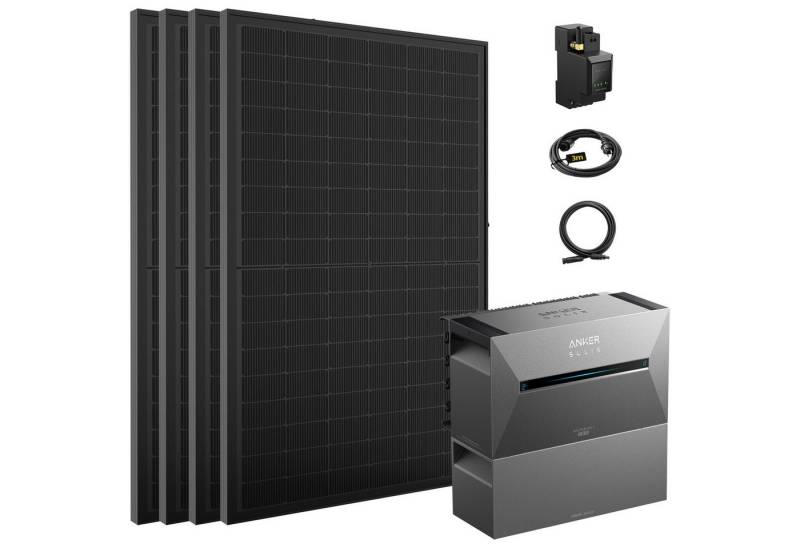 SolarMars Balkonkraftwerk mit Speicher 2000W Anker Solix Solarbank 3 E2700 Pro, 2000 W, Monokristallin, (mit optionaler BP2700 Erweiterungsakku und Halterung), mit intelligenter KI zur dynamischen Überwachung des Stromverbrauchs von SolarMars