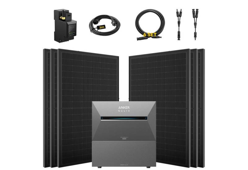 E.For.U Solaranlage 3000W Balkonkraftwerk mit Speicher Anker Solix Solarbank 3 E2700 Pro, (mit optionaler BP2700 Erweiterungsakku), mit intelligenter KI zur dynamischen Überwachung des Stromverbrauchs von E.For.U