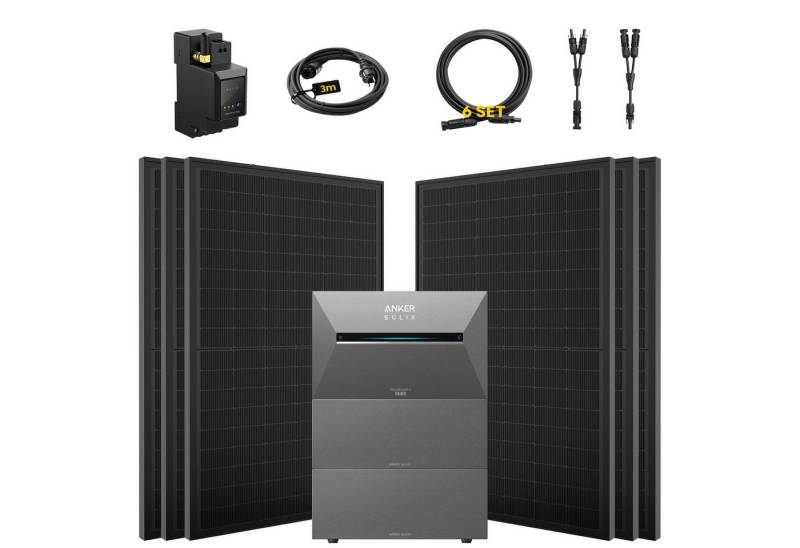 E.For.U Solaranlage 3000W Balkonkraftwerk mit Speicher Anker Solix Solarbank 3 E2700 Pro, (mit optionaler BP2700 Erweiterungsakku), mit intelligenter KI zur dynamischen Überwachung des Stromverbrauchs von E.For.U