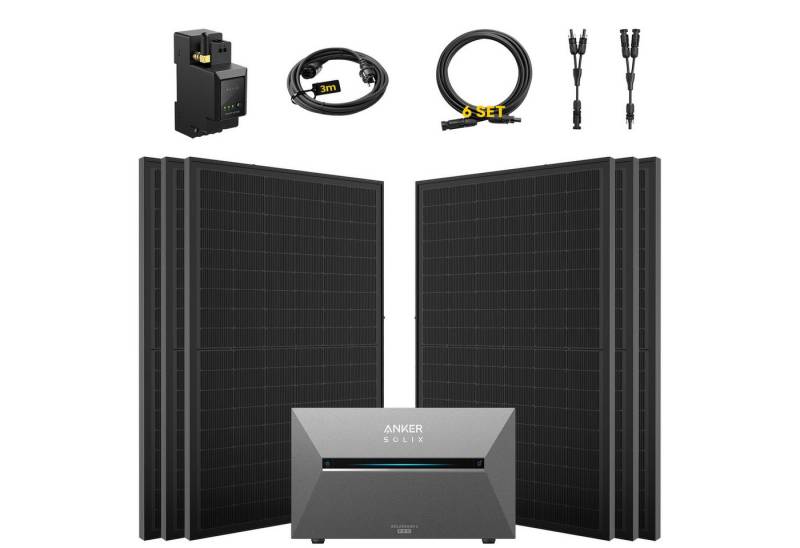 E.For.U Solaranlage 3000W Balkonkraftwerk mit Speicher Anker Solix Solarbank 3 E2700 Pro, (mit optionaler BP2700 Erweiterungsakku), mit intelligenter KI zur dynamischen Überwachung des Stromverbrauchs von E.For.U