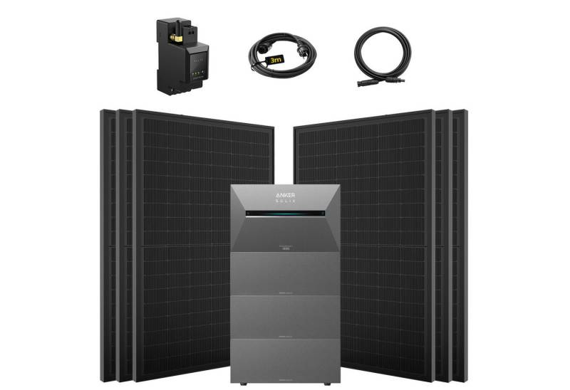 SolarMars Solaranlage 3000W Balkonkraftwerk mit Speicher Anker Solix Solarbank 3 E2700 Pro, (mit optionaler BP2700 Erweiterungsakku), mit intelligenter KI zur dynamischen Überwachung des Stromverbrauchs von SolarMars