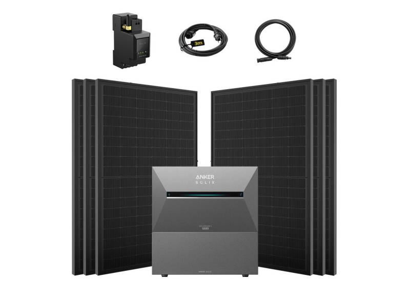 SolarMars Solaranlage 3000W Balkonkraftwerk mit Speicher Anker Solix Solarbank 3 E2700 Pro, (mit optionaler BP2700 Erweiterungsakku), mit intelligenter KI zur dynamischen Überwachung des Stromverbrauchs von SolarMars