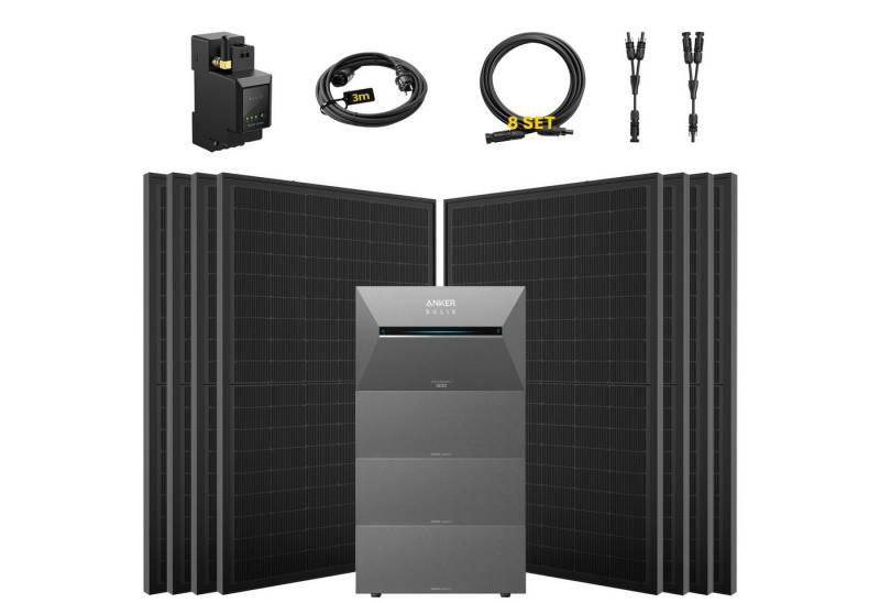 E.For.U Solaranlage 4000W Balkonkraftwerk mit Speicher Anker Solix Solarbank 3 E2700 Pro, (mit optionaler BP2700 Erweiterungsakku), mit intelligenter KI zur dynamischen Überwachung des Stromverbrauchs von E.For.U