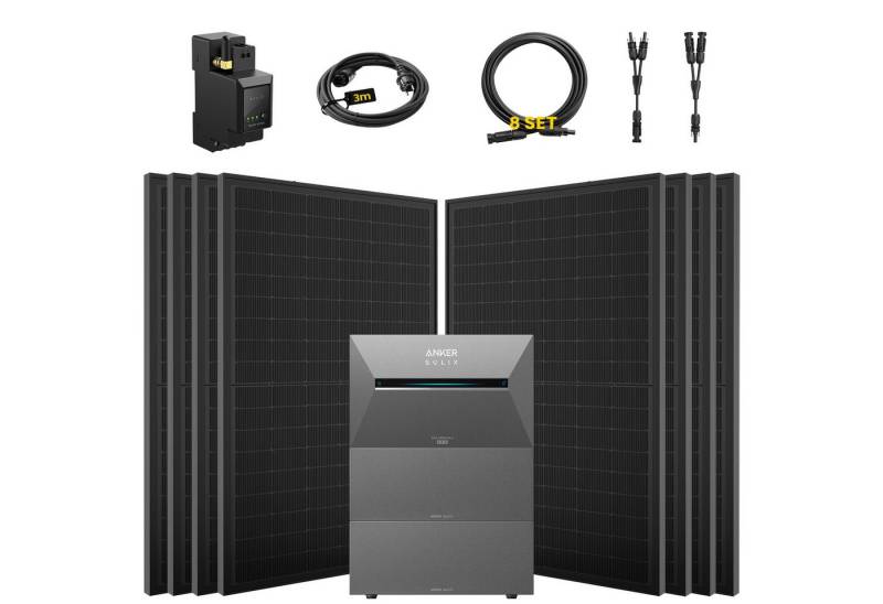 E.For.U Solaranlage 4000W Balkonkraftwerk mit Speicher Anker Solix Solarbank 3 E2700 Pro, (mit optionaler BP2700 Erweiterungsakku), mit intelligenter KI zur dynamischen Überwachung des Stromverbrauchs von E.For.U