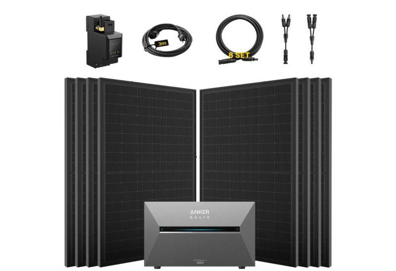 E.For.U Solaranlage 4000W Balkonkraftwerk mit Speicher Anker Solix Solarbank 3 E2700 Pro, (mit optionaler BP2700 Erweiterungsakku), mit intelligenter KI zur dynamischen Überwachung des Stromverbrauchs von E.For.U