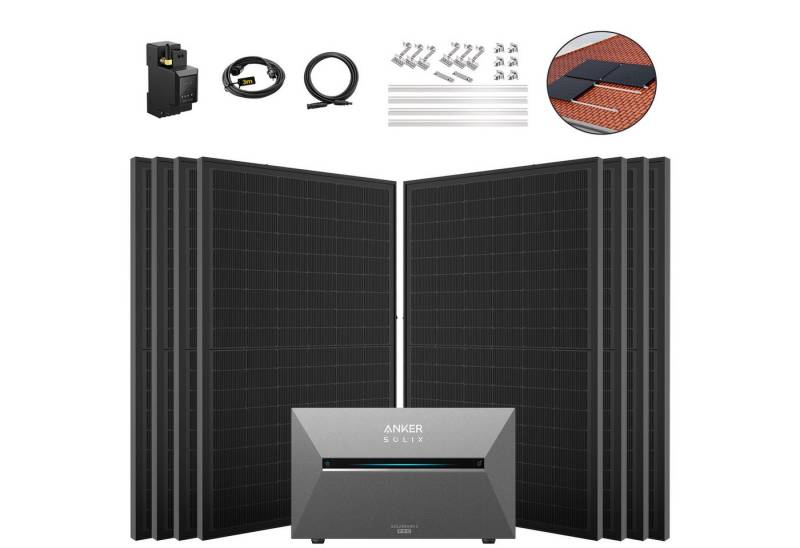 SolarMars Solaranlage 4000W Balkonkraftwerk mit Speicher Anker Solix Solarbank 3 E2700 Pro, (mit optionaler BP2700 Erweiterungsakku), mit intelligenter KI zur dynamischen Überwachung des Stromverbrauchs von SolarMars