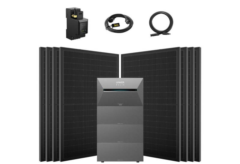 SolarMars Solaranlage 4000W Balkonkraftwerk mit Speicher Anker Solix Solarbank 3 E2700 Pro, (mit optionaler BP2700 Erweiterungsakku), mit intelligenter KI zur dynamischen Überwachung des Stromverbrauchs von SolarMars