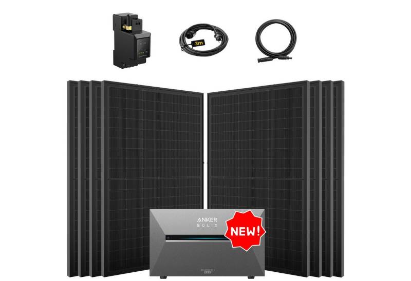 SolarMars Solaranlage 4000W Balkonkraftwerk mit Speicher Anker Solix Solarbank 3 E2700 Pro, (mit optionaler BP2700 Erweiterungsakku), mit intelligenter KI zur dynamischen Überwachung des Stromverbrauchs von SolarMars