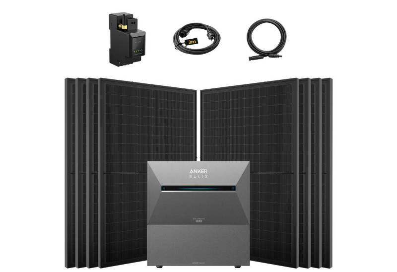 SolarMars Solaranlage 4000W Balkonkraftwerk mit Speicher Anker Solix Solarbank 3 E2700 Pro, (mit optionaler BP2700 Erweiterungsakku), mit intelligenter KI zur dynamischen Überwachung des Stromverbrauchs von SolarMars