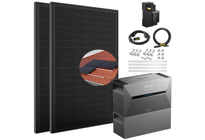 E.For.U Solaranlage 890W Balkonkraftwerk mit Speicher Anker Solix Solarbank 3 E2700 Pro, (mit optionaler BP2700 Erweiterungsakku), mit intelligenter KI zur dynamischen Überwachung des Stromverbrauchs von E.For.U