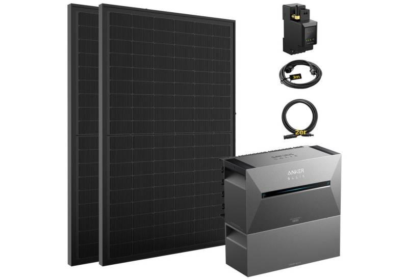 E.For.U Solaranlage 890W Balkonkraftwerk mit Speicher Anker Solix Solarbank 3 E2700 Pro, (mit optionaler BP2700 Erweiterungsakku), mit intelligenter KI zur dynamischen Überwachung des Stromverbrauchs von E.For.U