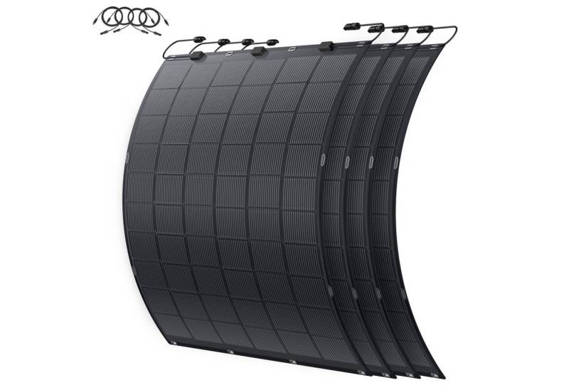 SolarMars Solarmodul Flexibles Solarpanel (225W, 2er-Pack/4er-Pack), (für Balkon Dach Wand und Wohnmobil), IP68 Wasserdicht Photovoltaik 213°Biegung von SolarMars