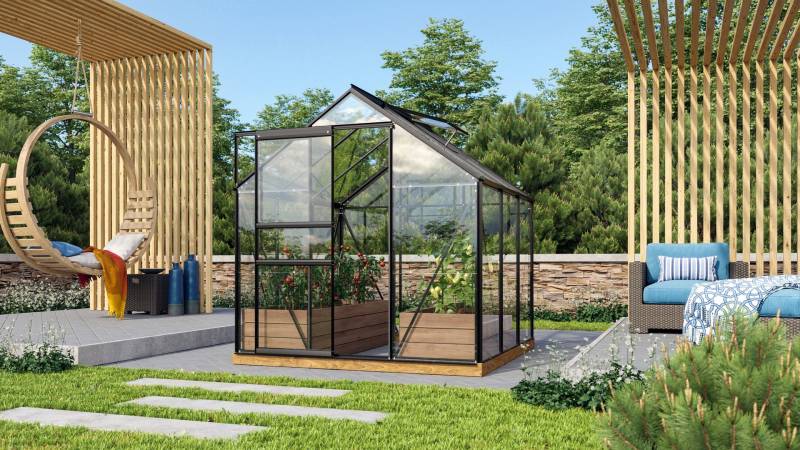 Gewächshaus Venus 3800, anthrazit von E.P.H. Schmidt