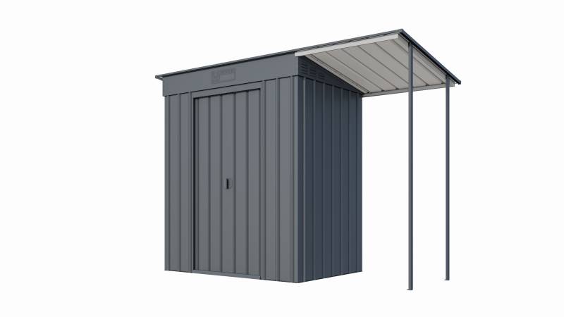 Metallgerätehaus Pultdach Skillion 64, anthrazit inkl Schleppdach von E.P.H. Schmidt