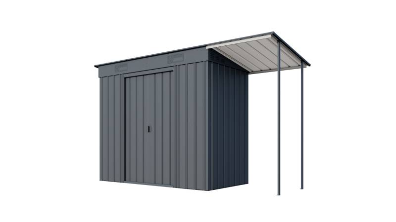 Metallgerätehaus Pultdach Skillion 84, anthrazit inkl Schleppdach von E.P.H. Schmidt