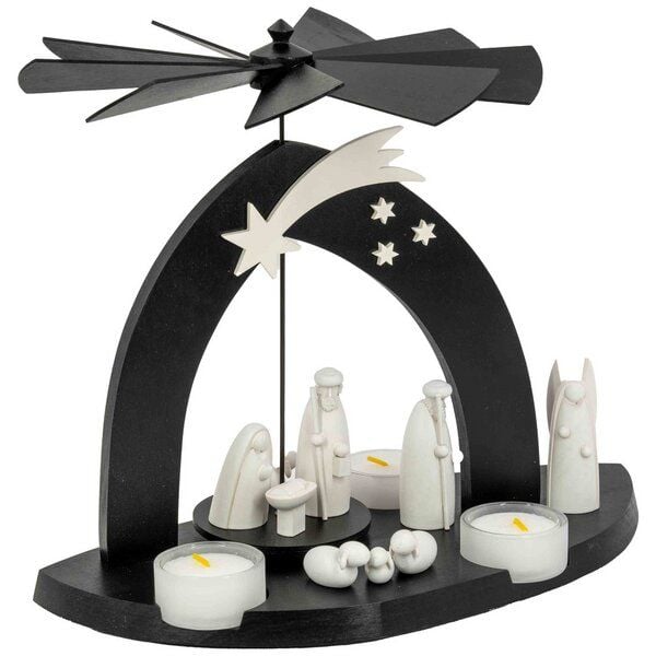 E.Schalling Moderne Black Pyramide mit Christi Geburt mit Hirte und Engel E.Schalling Moderne Black Pyramide mit Christi Geburt mit Hirte und Engel von E.Schalling