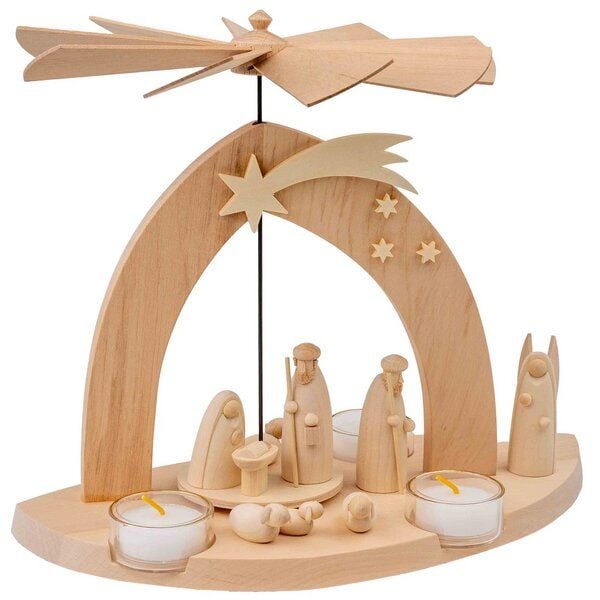 E.Schalling Moderne Pyramide Natur mit Christi Geburt mit Hirte und Engel E.Schalling Moderne Pyramide Natur mit Christi Geburt mit Hirte und Engel von E.Schalling