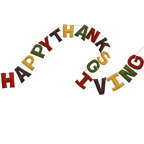 Happy Thanksgiving Filzbanner vorbespannt, wiederverwendbar, Thanksgiving Girlande für Danksagung, Freundschaftsfeier, Wanddekorationen Happy Thanksgiving Filzbanner vorbespannt, wiederverwendbar, Thanksgiving Girlande für Danksagung, Freundschaftsfeier, Wanddekorationen von E0EHOHC