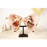 Hochwertige Rosa Amethyst-Schmetterlingsgeode | Engelsflügel Mit Rotem Und Rosafarbenem Amethyst-Druse Auf Ständer - 4 Kg 8 Pfund von E2Dcrystals