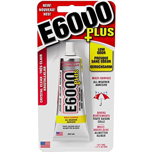 E6000 Plus Mehrzweckkleber, Kristallklarer Kleber, Wasserfest und Lackierbar, Starker Flexibler Bastelkleber für Holz, Glas, Stoff, Keramik, Metall und mehr, 26,6 ml E6000 Plus Mehrzweckkleber, Kristallklarer Kleber, Wasserfest und Lackierbar, Starker Flexibler Bastelkleber für Holz, Glas, Stoff, Keramik, Metall und mehr, 26,6 ml von E6000