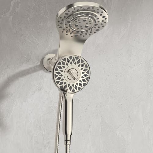 EAARSUO Magnetischer großer Regenduschkopf mit Handbrause, Hochdruck-Doppelduschköpfe mit Handbrause-Kombination, Magnetix Wasserfall-Duschkopf mit 8 Sprühmodi und 180,3 cm Schlauch (gebürstetes EAARSUO Magnetischer großer Regenduschkopf mit Handbrause, Hochdruck-Doppelduschköpfe mit Handbrause-Kombination, Magnetix Wasserfall-Duschkopf mit 8 Sprühmodi und 180,3 cm Schlauch (gebürstetes von EAARSUO