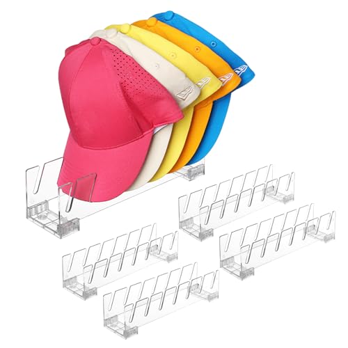 EACHPT Cap Stand für Baseball Caps,4 Stück Transparent Kappenhalter,Desktop Cap Halterung für 28 Baseball Caps,Hutständer für Baseball Caps Display Organizer von EACHPT