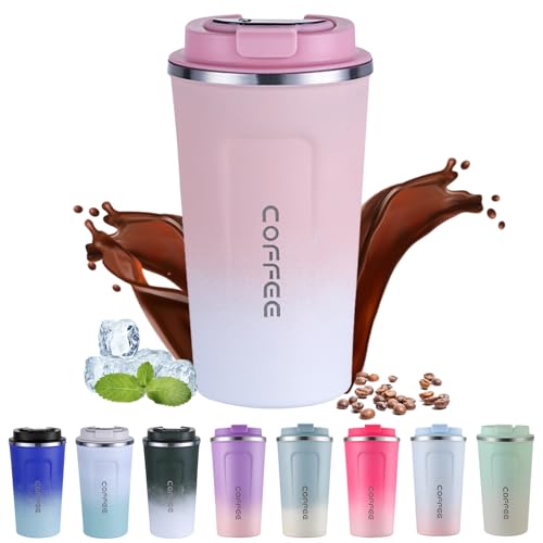 EACHPT Kaffeebecher to go Thermo,510ml Kapazität,BPA-freier,Kaffeebecher mit Deckel Auslaufsicher,Doppelwandiges Isoliertes Vakuum Edelstahl Thermobecher Kaffee to go, für Kaffee/Tee Unterwegs von EACHPT