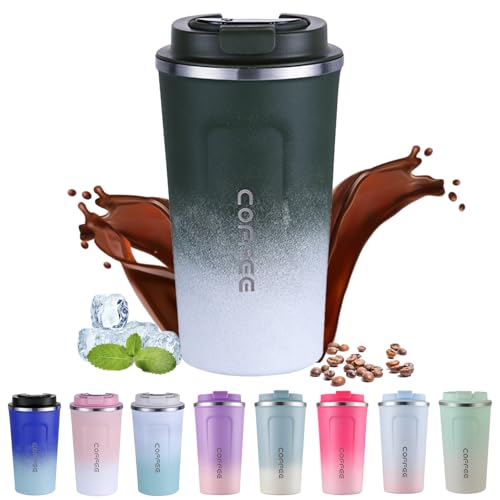 EACHPT Kaffeebecher to go Thermo,510ml Kapazität,BPA-freier,Kaffeebecher mit Deckel Auslaufsicher,Doppelwandiges Isoliertes Vakuum Edelstahl Thermobecher Kaffee to go, für Kaffee/Tee Unterwegs von EACHPT