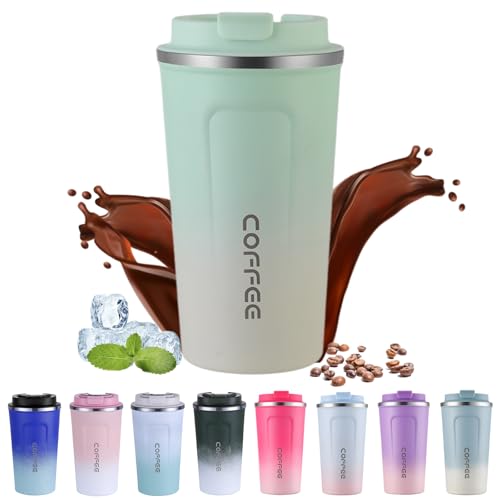 EACHPT Kaffeebecher to go Thermo,510ml Kapazität,BPA-freier,Kaffeebecher mit Deckel Auslaufsicher,Doppelwandiges Isoliertes Vakuum Edelstahl Thermobecher Kaffee to go, für Kaffee/Tee Unterwegs von EACHPT