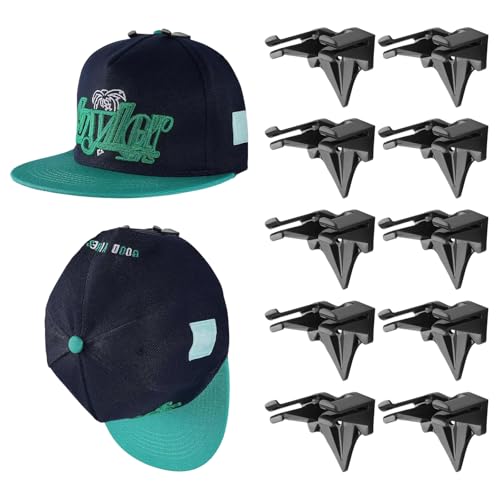 EACHPT Selbstklebende Huthaken,10 Stück Cap Halterung Wand Kappenhalter Hutständer Minimalistischer Huthalter Basecap Halterung Cap Organizer,Kappenhalter Cap Aufbewahrung für die Wand Ohne Bohren von EACHPT