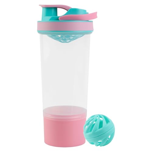 EACHPT Shaker Proteinshake,700ml Protein Shaker mit Kugel,Sieb&Mess-Skala,Shaker mit 200ml Pulverfach, Auslaufsicher BPA frei,Shaker für Eiweiß-& Sportgetränke von EACHPT