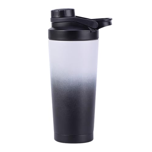 EACHPT Shaker Proteinshake|750ML|Schwarz Grau|Eiweiß Shaker mit Sieb Shaker|Edelstahl Protein Shaker Doppelwandig Vakuum Isoliert|BPA Frei &Auslaufsicher|Thermoflasche| für eiweiß-Sportgetränke von EACHPT