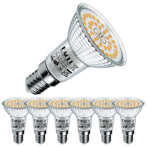 EACLL E14 LED Warmweiss 6W Ersetzt 90W Halogen R50 Glühlampe, 6er-Pack. 695 Lumen 2700K Leuchtmittel, AC 230V Flimmerfrei Energiesparlampe, Abstrahlwinkel 120° Strahler Nicht Dimmbar Reflektorlampe von EACLL