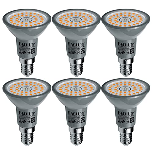 EACLL E14 LED Warmweiss 6W Ersetzt 90W Halogen R50 Glühlampe, 6er-Pack. 705 Lumen 2700K Leuchtmittel, AC 230V Flimmerfrei Energiesparlampe, Abstrahlwinkel 120° Strahler, Nicht Dimmbar Reflektorlampe von EACLL