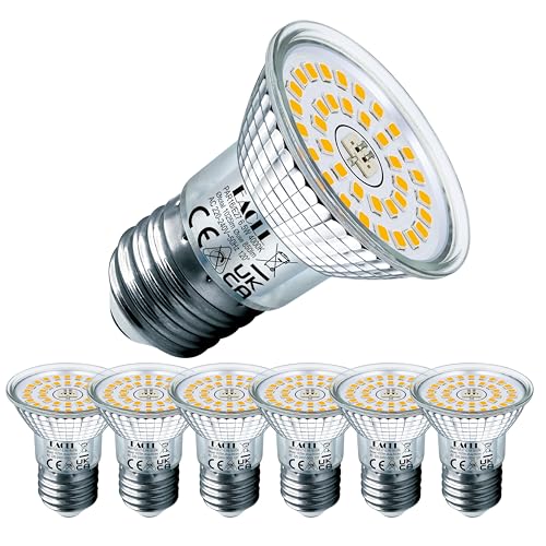 EACLL E27 LED 4000K Neutralweiß 6.5W Ersetzt 120W Halogen Glühlampe, 6er-Pack. 850 Lumen Leuchtmittel, Lichtwinkel 120° Strahler, Nicht Dimmbar Reflektorlampe, AC 230V Flimmerfrei Energiesparlampen von EACLL